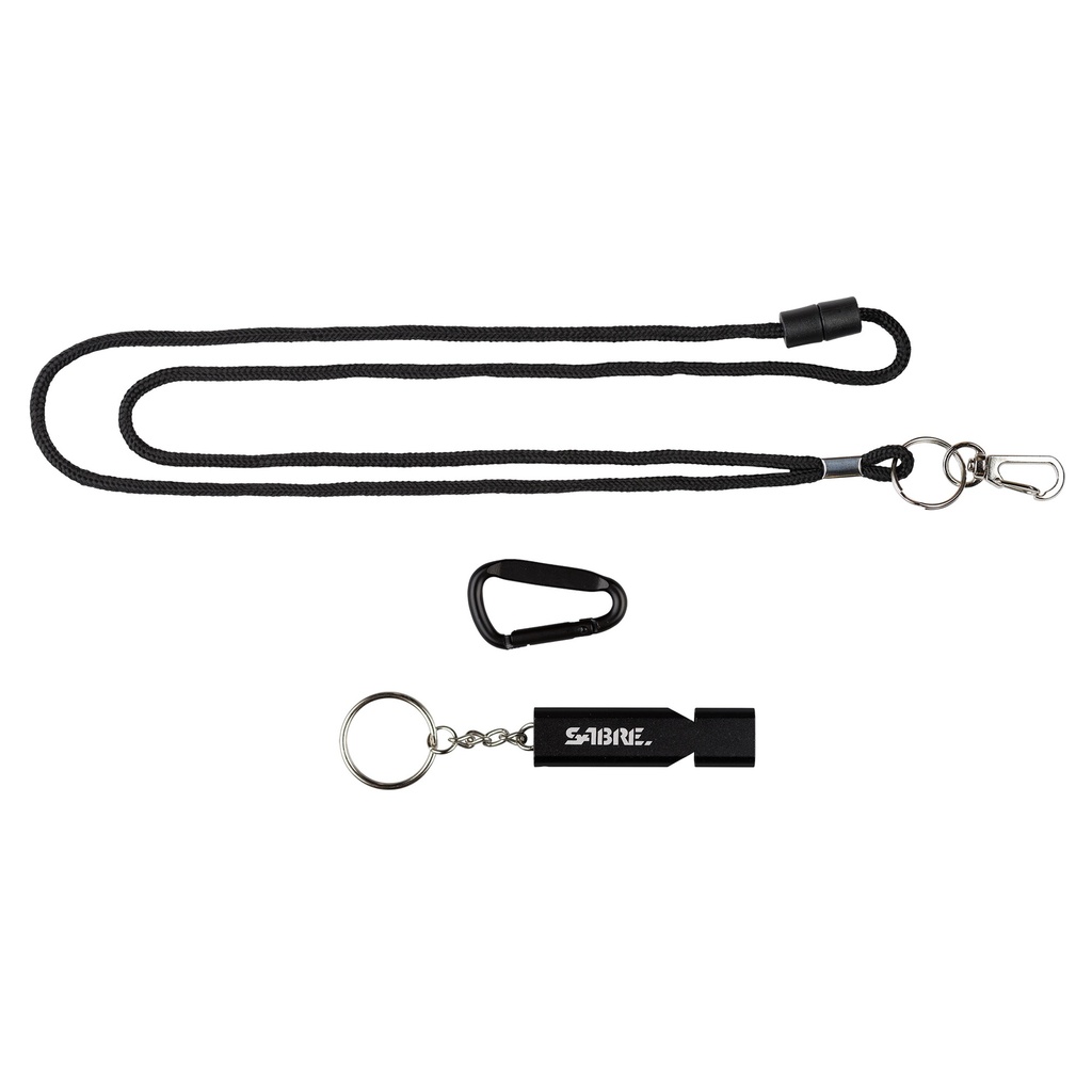 SABRE WHISTLE W/LANYARD BLACK 1