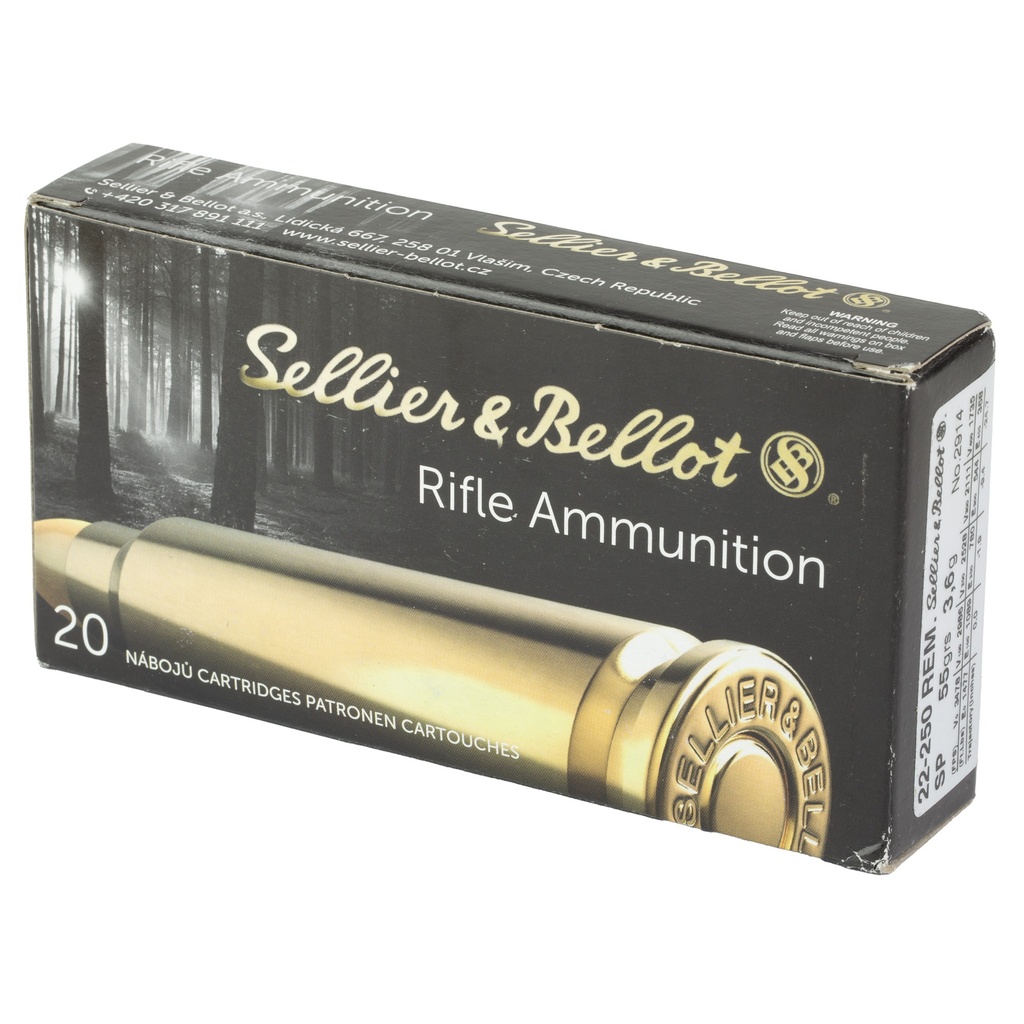 Sellier & Bellot S&B 22-250 55GR SP 20/500 2