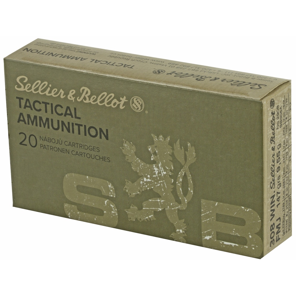 Sellier & Bellot S&B 308WIN 147GR FMJ 20/500 2