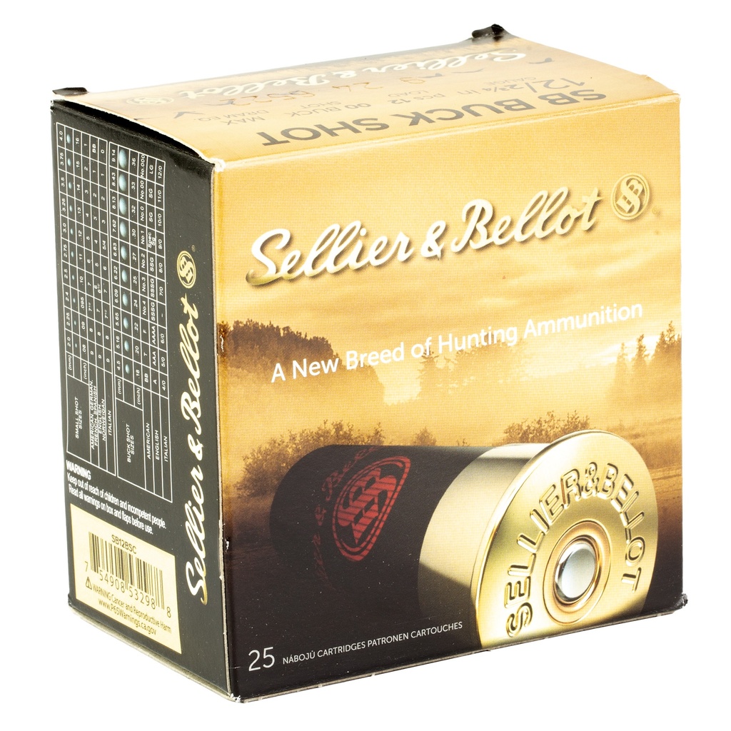 Sellier & Bellot S&B 12GA 2.75 1.25OZ 00 12PEL 25/250 1