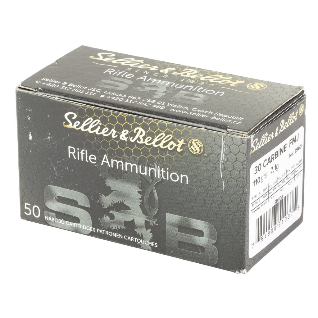 Sellier & Bellot S&B 30CARBINE 110GR FMJ 50/1000 2
