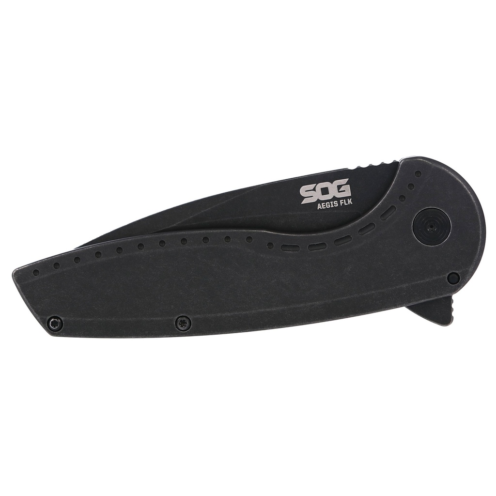 SOG AEGIS FLK 3.25" DROP PT BLK 2