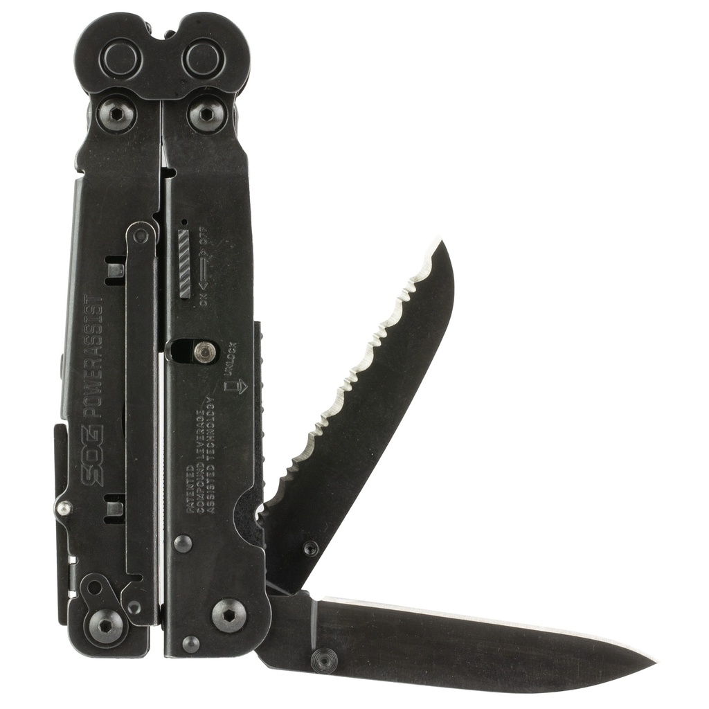 SOG POWERASSIST BLACK W/SHEATH 2