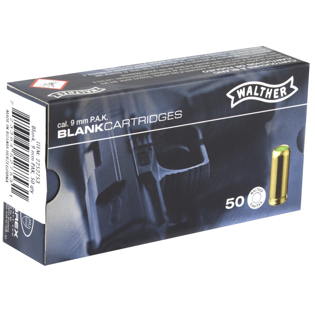 Umarex UMX WALTHER 9MM PAK BLANKS 50/BX 1