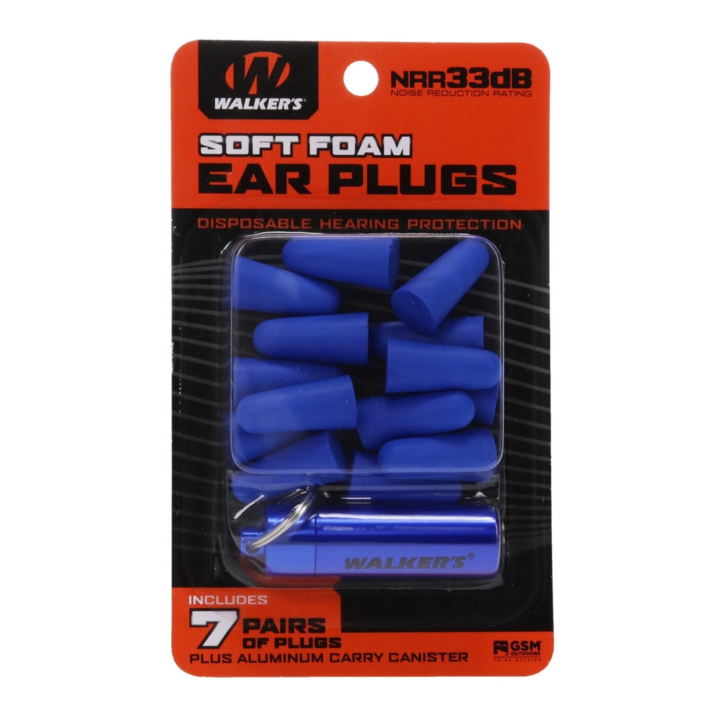 WALKER'S 7PK BLUE FOAM PLUG W/CASE 1