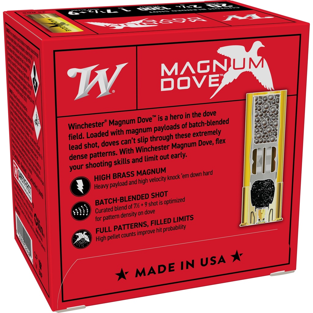 Winchester Ammunition WIN MGNM DOVE 20GA 2.75" #7.5 25/250 1