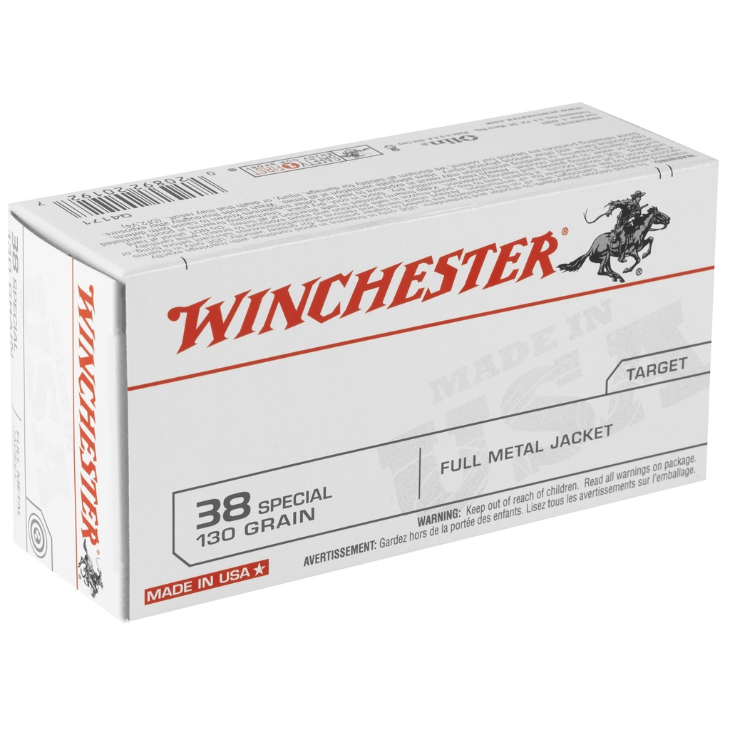 Winchester Ammunition WIN USA 38SPL 130GR FMJ 50/500 1