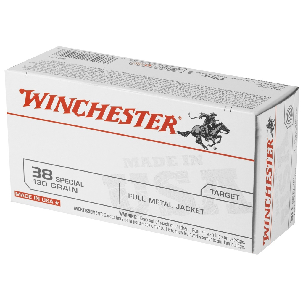 Winchester Ammunition WIN USA 38SPL 130GR FMJ 50/500 2
