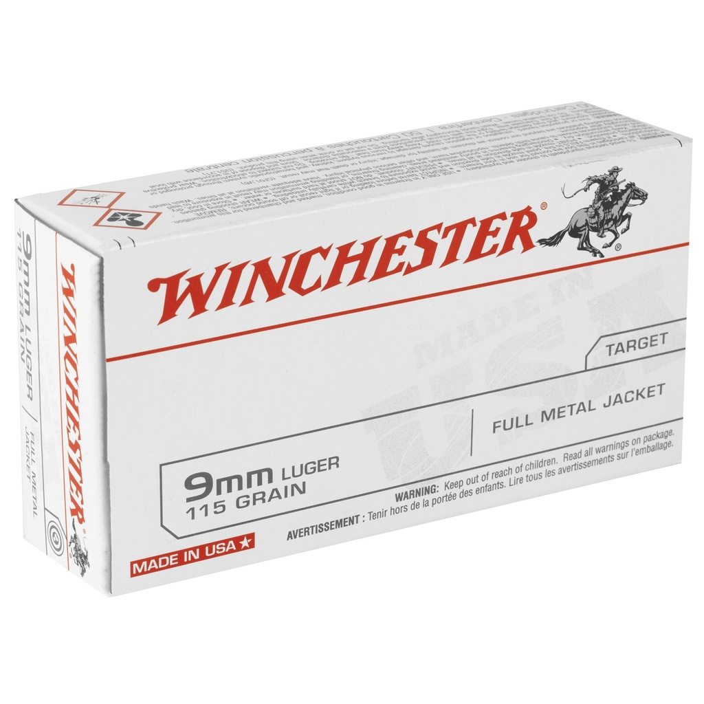 Winchester Ammunition WIN USA 9MM 115GR FMJ 50/500 1