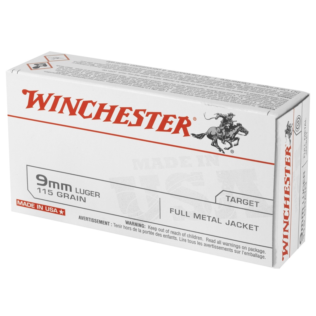 Winchester Ammunition WIN USA 9MM 115GR FMJ 50/500 2