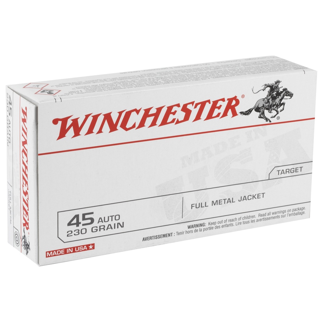 Winchester Ammunition WIN USA 45ACP 230GR FMJ 50/500 1