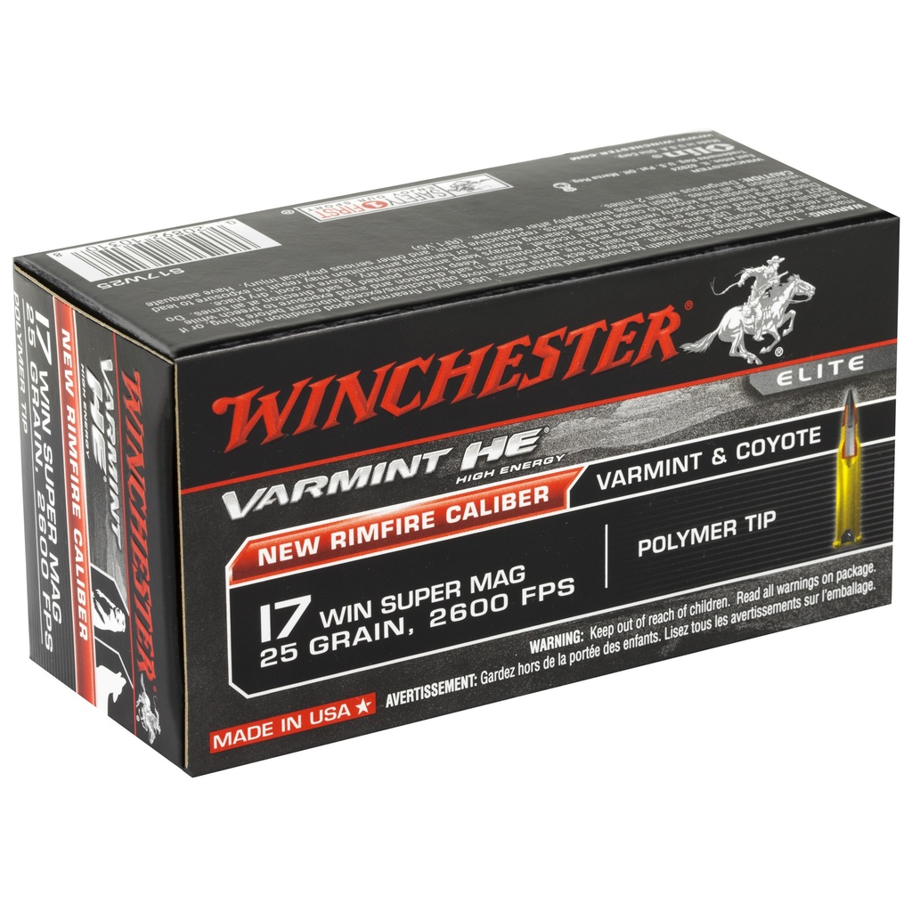 Winchester Ammunition WIN VARMINT HE 17WSM 25GR PT 50/500 1