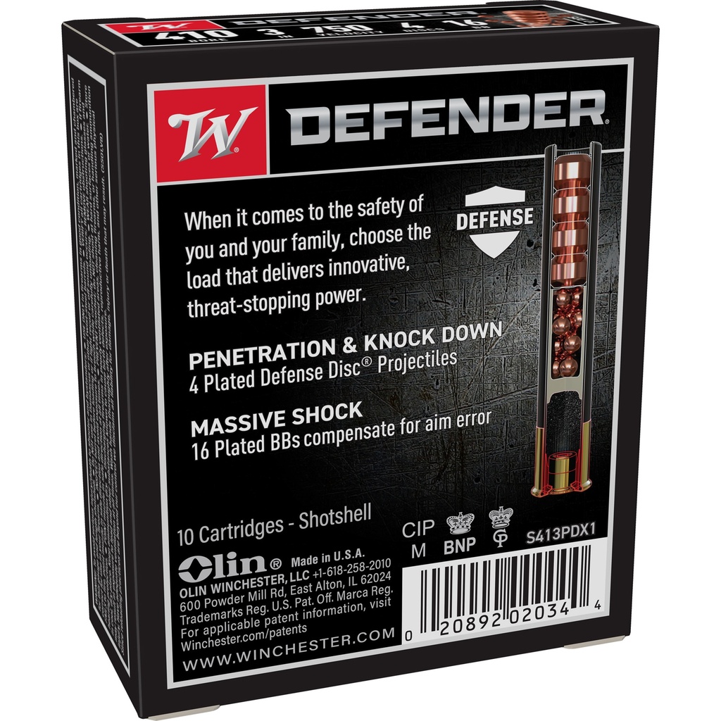 Winchester Ammunition WIN PDX1 410BO 3" 3X12 PELLET 10/100 1