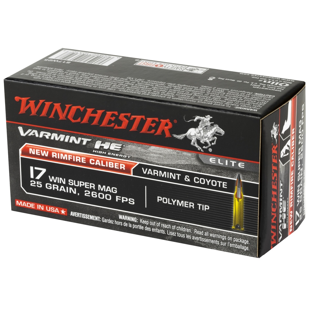 Winchester Ammunition WIN VARMINT HE 17WSM 25GR PT 50/500 2