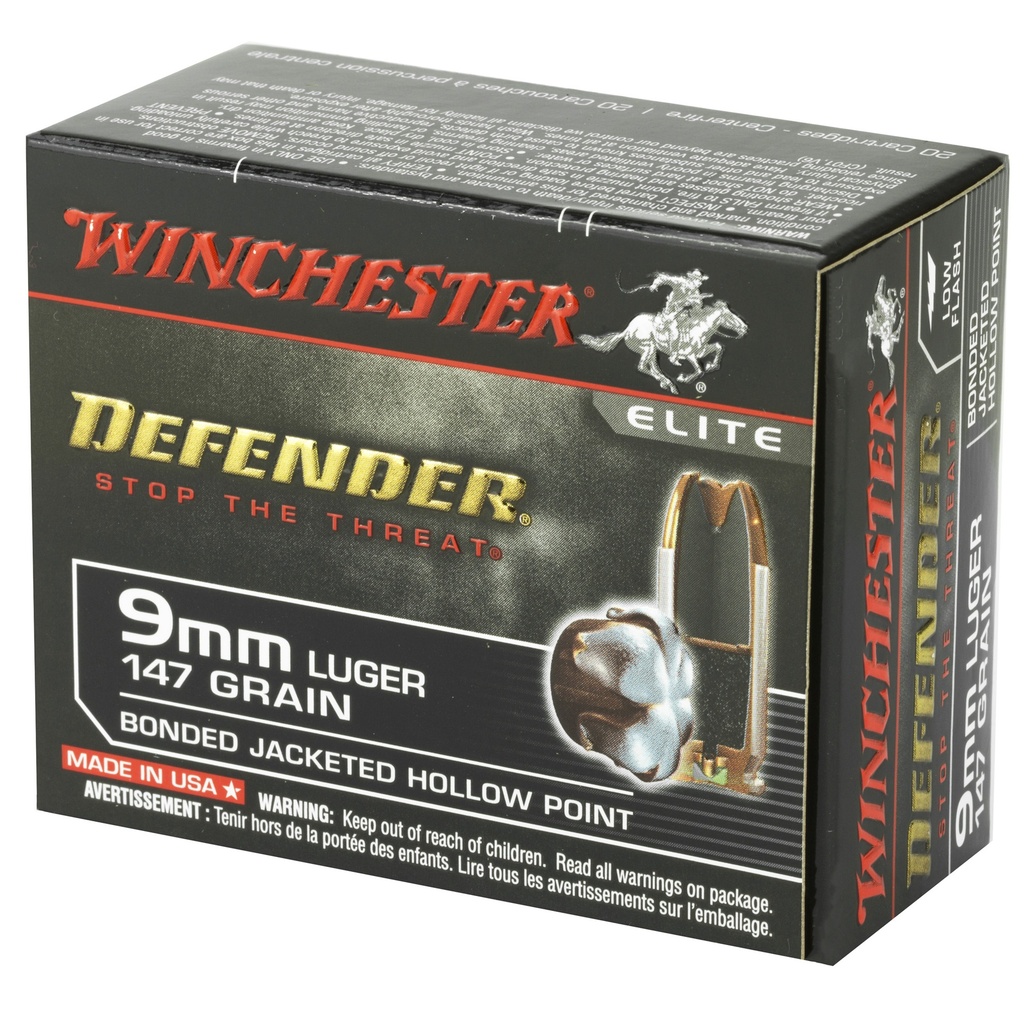 Winchester Ammunition WIN DEFENDER 9MM 147GR JHP 20/200 2