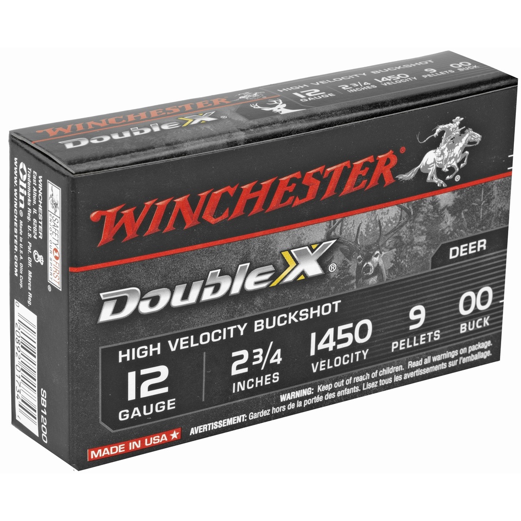 Winchester Ammunition WIN DBL X HV 12GA 2.75" 00BK 9P 5/ 1