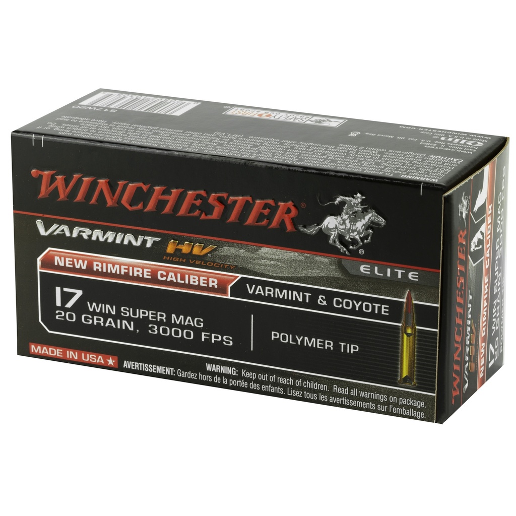 Winchester Ammunition WIN VARMINT HV 17WSM 20GR PT 50/500 2