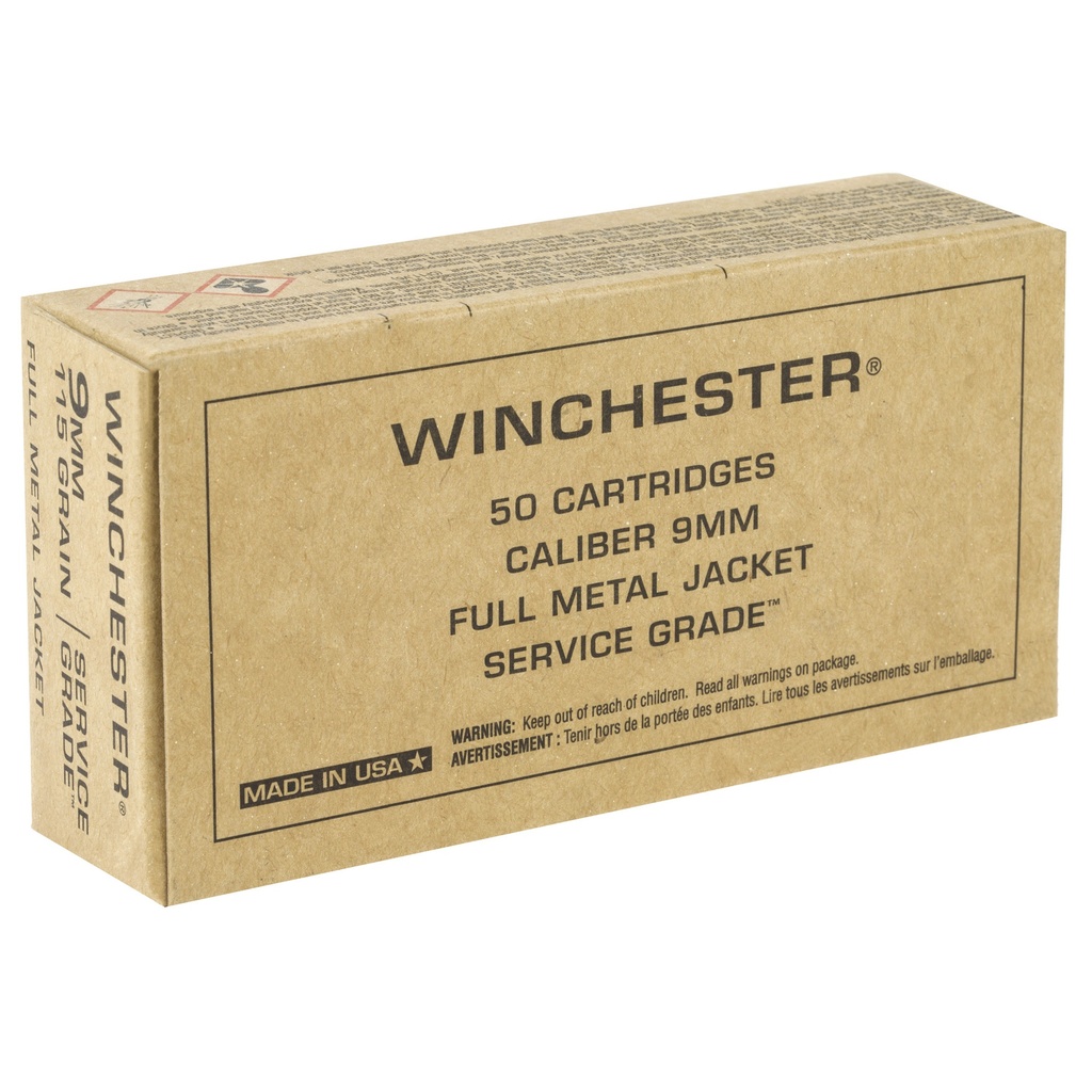 Winchester Ammunition WIN SERVICE GRADE 9MM 115GR 50/500 1