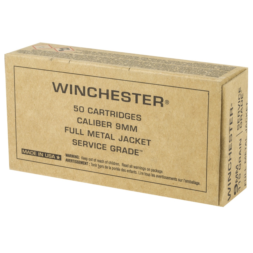 Winchester Ammunition WIN SERVICE GRADE 9MM 115GR 50/500 2