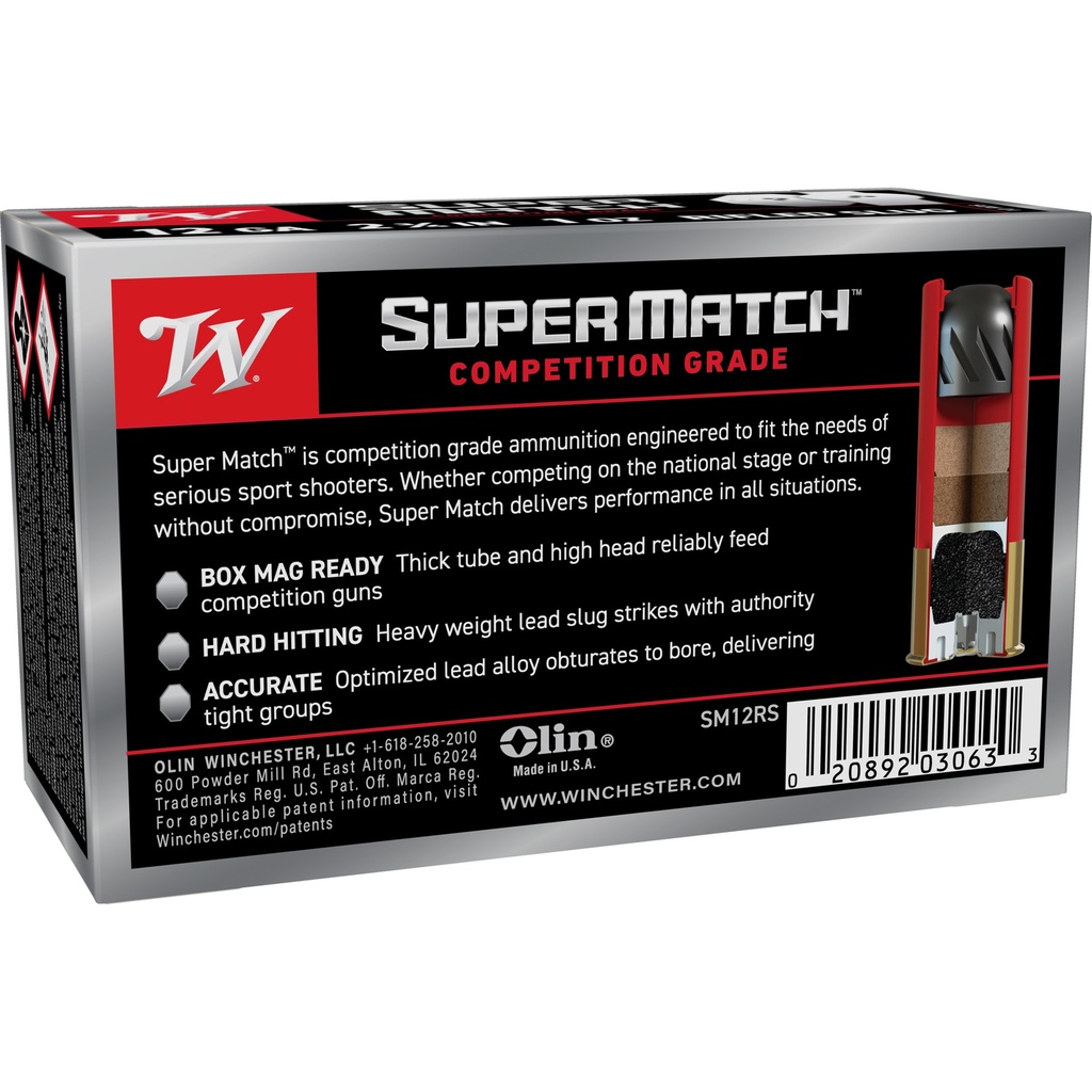Winchester Ammunition WIN SUPER MATCH 12GA 2.75" RS 10/100 1