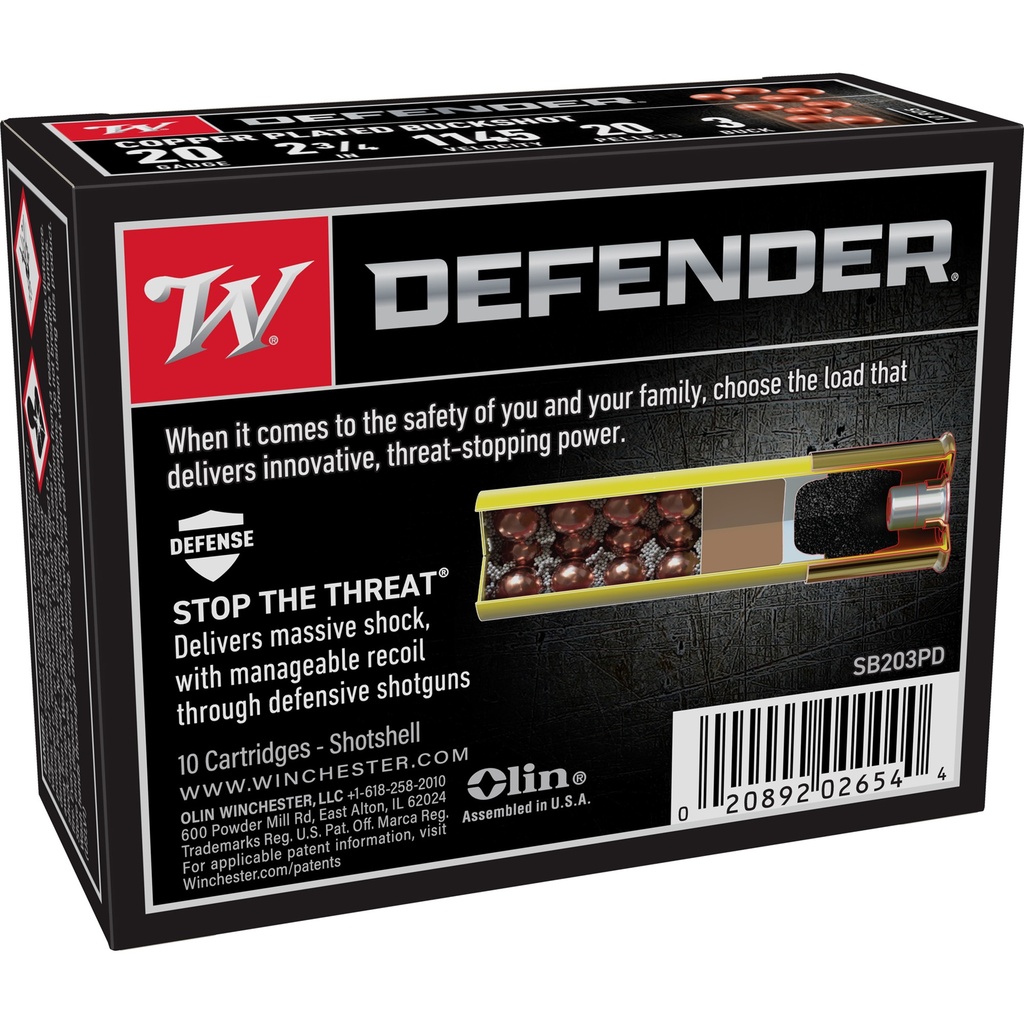 Winchester Ammunition WIN DEF 20GA 2-3/4" BUCK 3 10/100 1