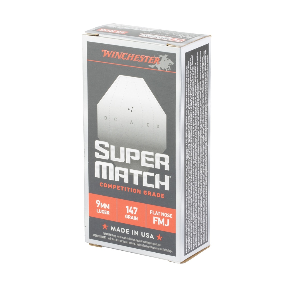 Winchester Ammunition WIN SUPER MATCH 9MM 147GR FN 50/500 2