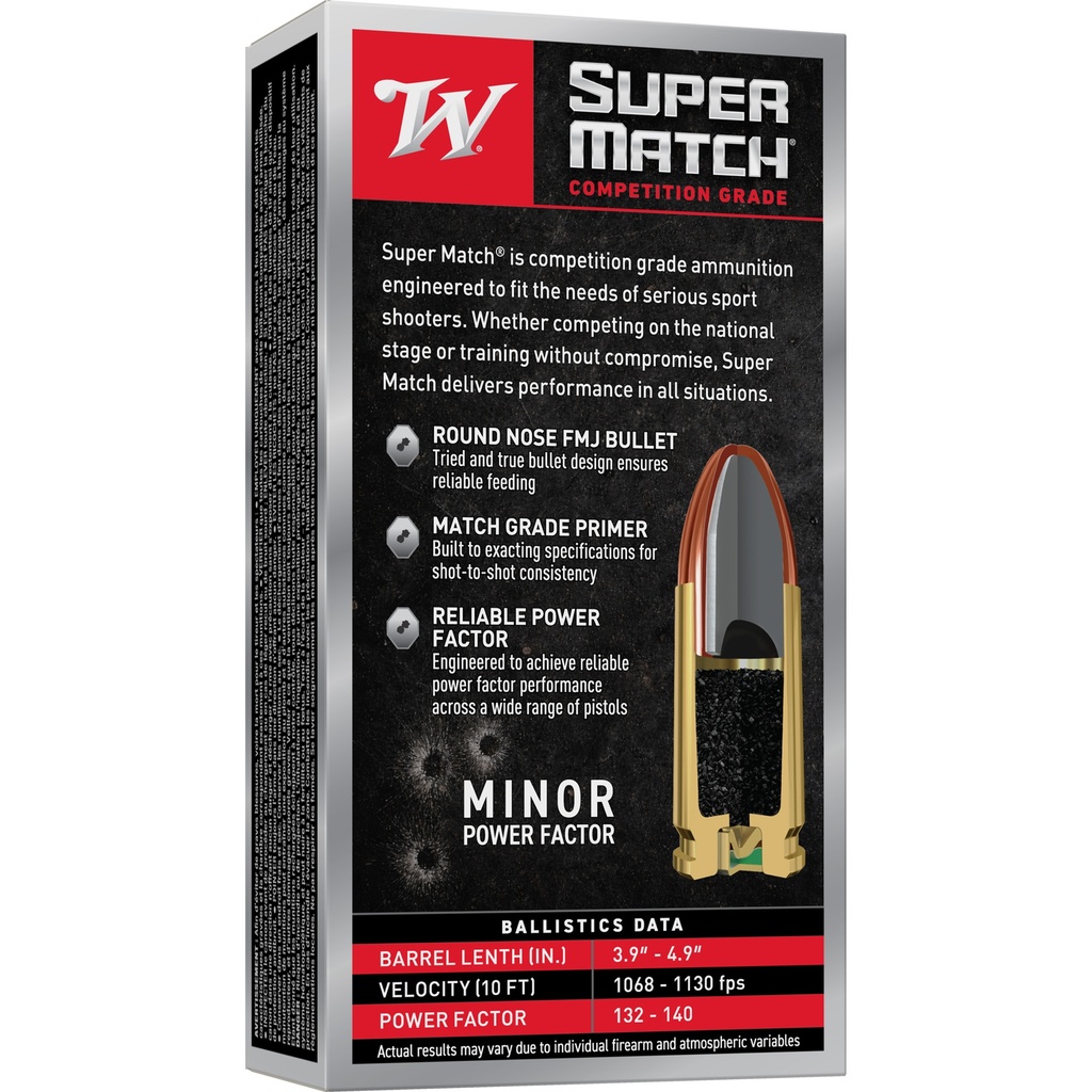 Winchester Ammunition WIN SUPER MATCH 9MM 124GR RN 50/500 1