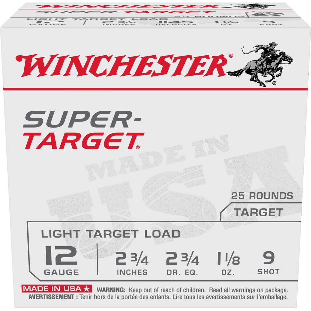 Winchester Ammunition WIN SUPERTARGET 12GA 2.75" #9 25/250 2