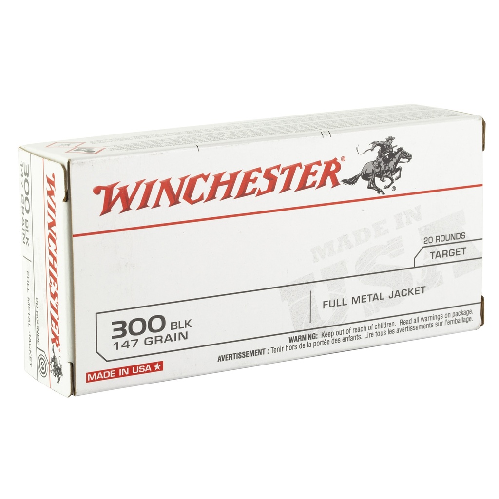 Winchester Ammunition WIN USA 300 BLK 147GR FMJ 20/200 1
