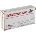 Winchester Ammunition WIN USA TRGT 45AUTO 185GR FMJ 50/500 1