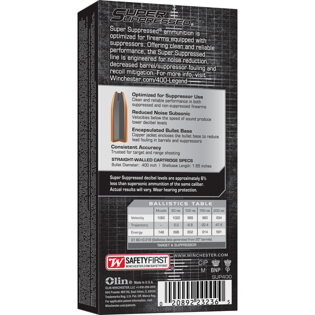 Winchester Ammunition WIN SPR SUP 400LEGEND 300GR 20/200 1
