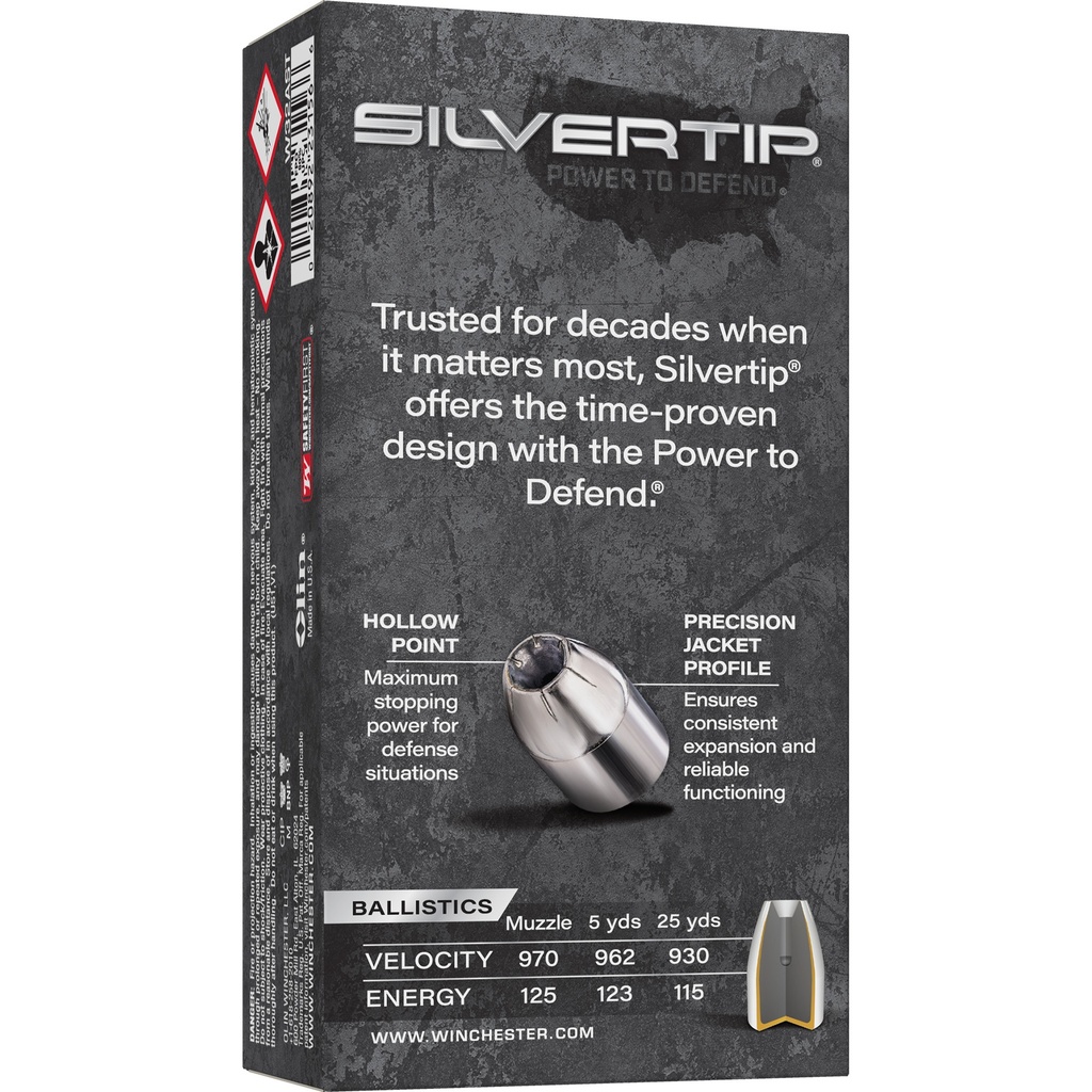 Winchester Ammunition WIN SILVERTIP 32AUTO 60GR JHP 50/500 1