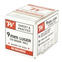 Winchester Ammunition WIN USA 9MM LUGER 115GR FMJ 50/1000 2