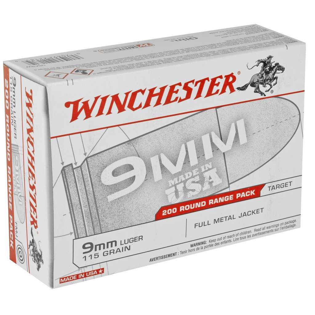 Winchester Ammunition WIN USA 9MM 115GR FMJ 200/1000 1