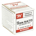 Winchester Ammunition WIN USA 9MM NATO 124GR FMJ 50/1000 1
