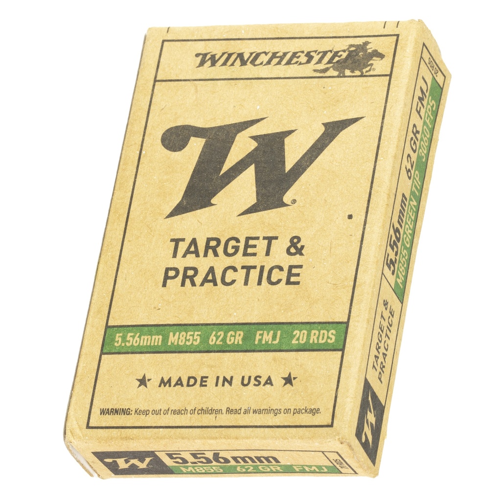 Winchester Ammunition WIN 556 M855 62GR FMJ GRNTIP 20/1000 2