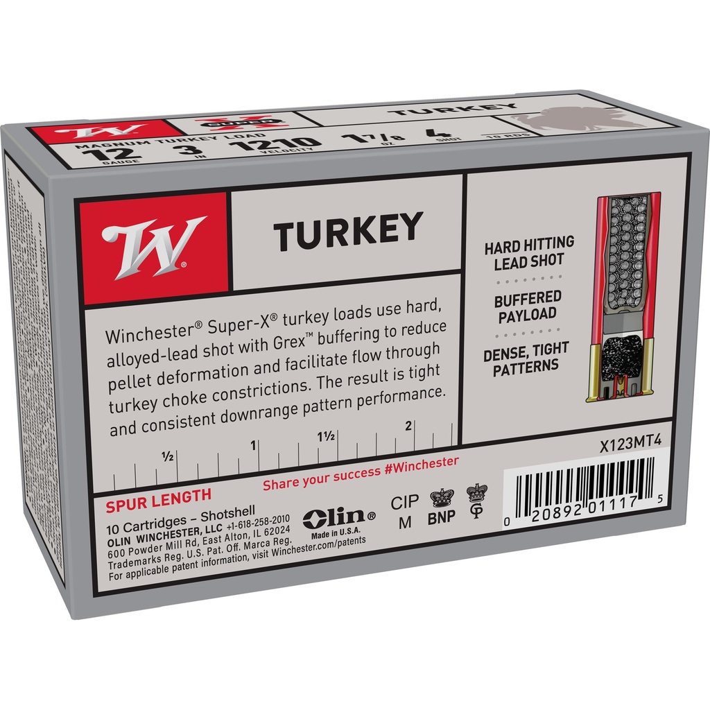 Winchester Ammunition WIN SPRX TRKY 12GA 3" #4 10/100 1