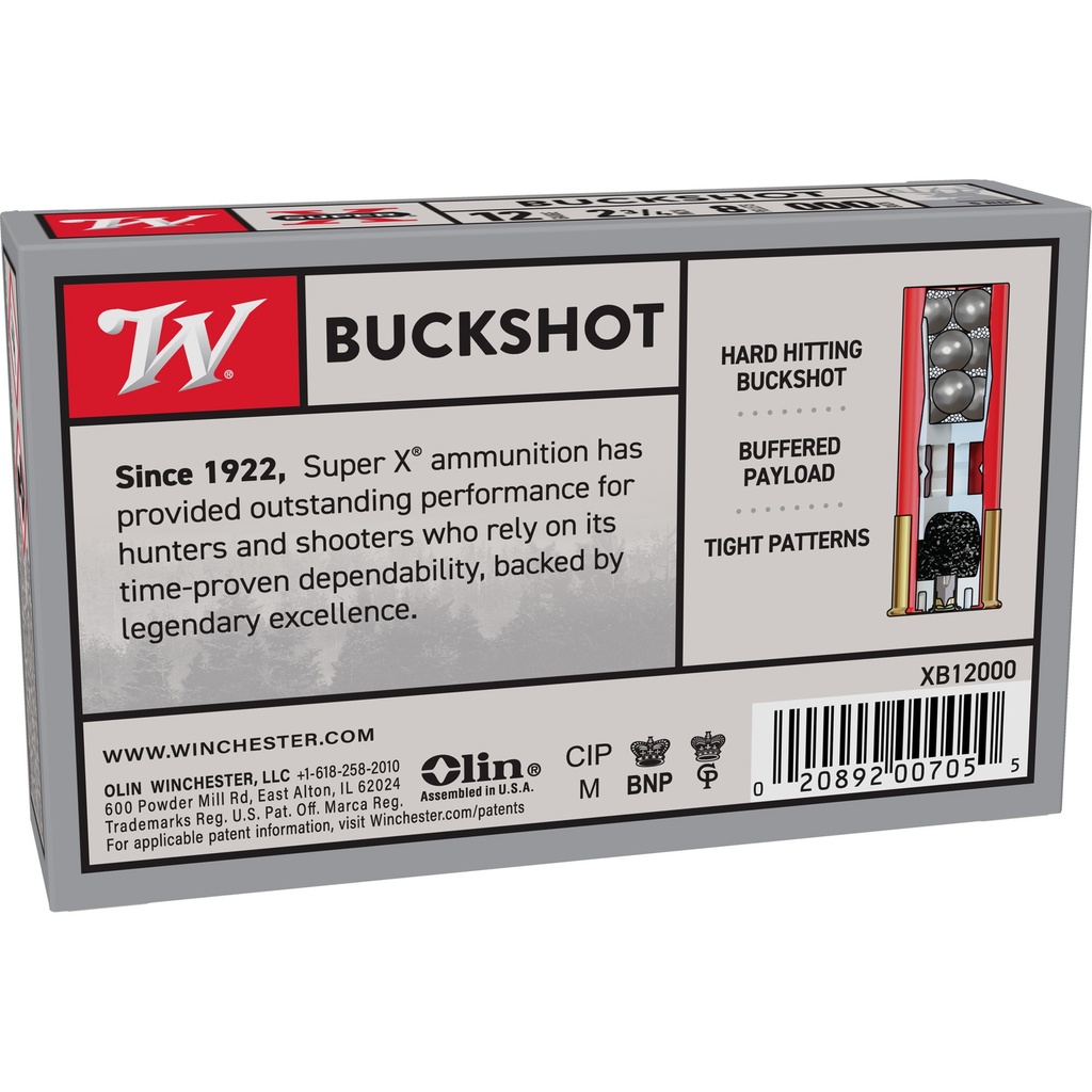 Winchester Ammunition WIN SUPERX 12GA 2.75 00BK 9PEL 5/250 1