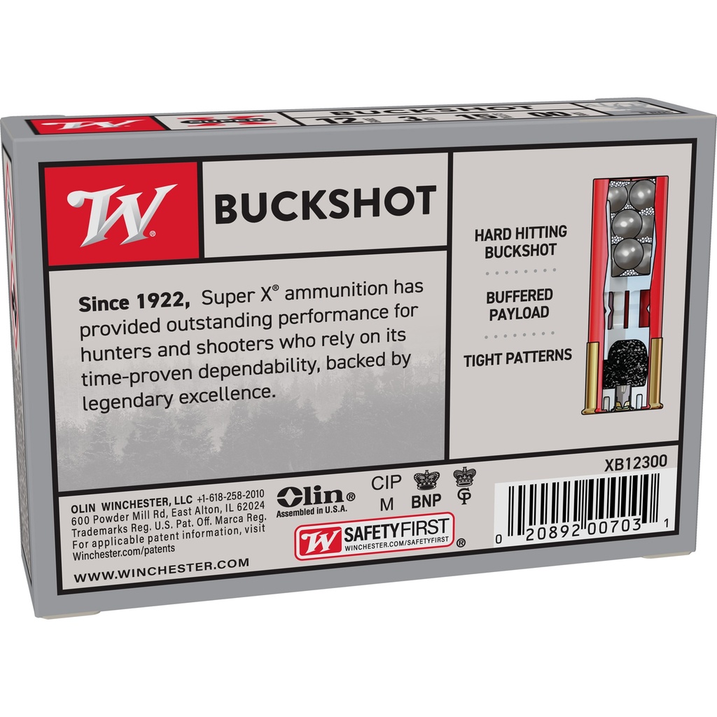 Winchester Ammunition WIN SUPERX 12GA 3" 00BK 15P 5/250 1