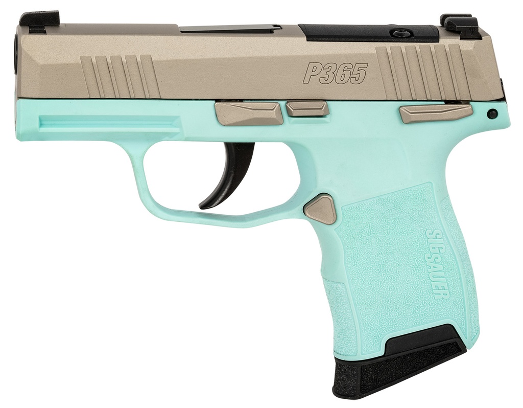 SIG SAUER P365 380ACP NKL/TURQUOISE 10+1 1