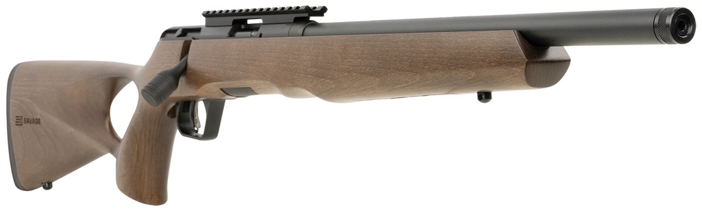 Savage Arms B17 17HMR BLK/WOOD 18" THD 2