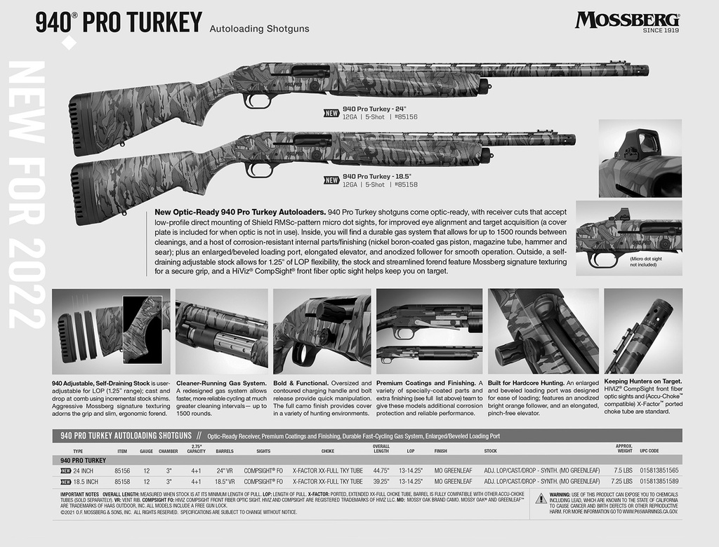 Mossberg 940 PRO TURKEY 12/18.5 MOGL 2