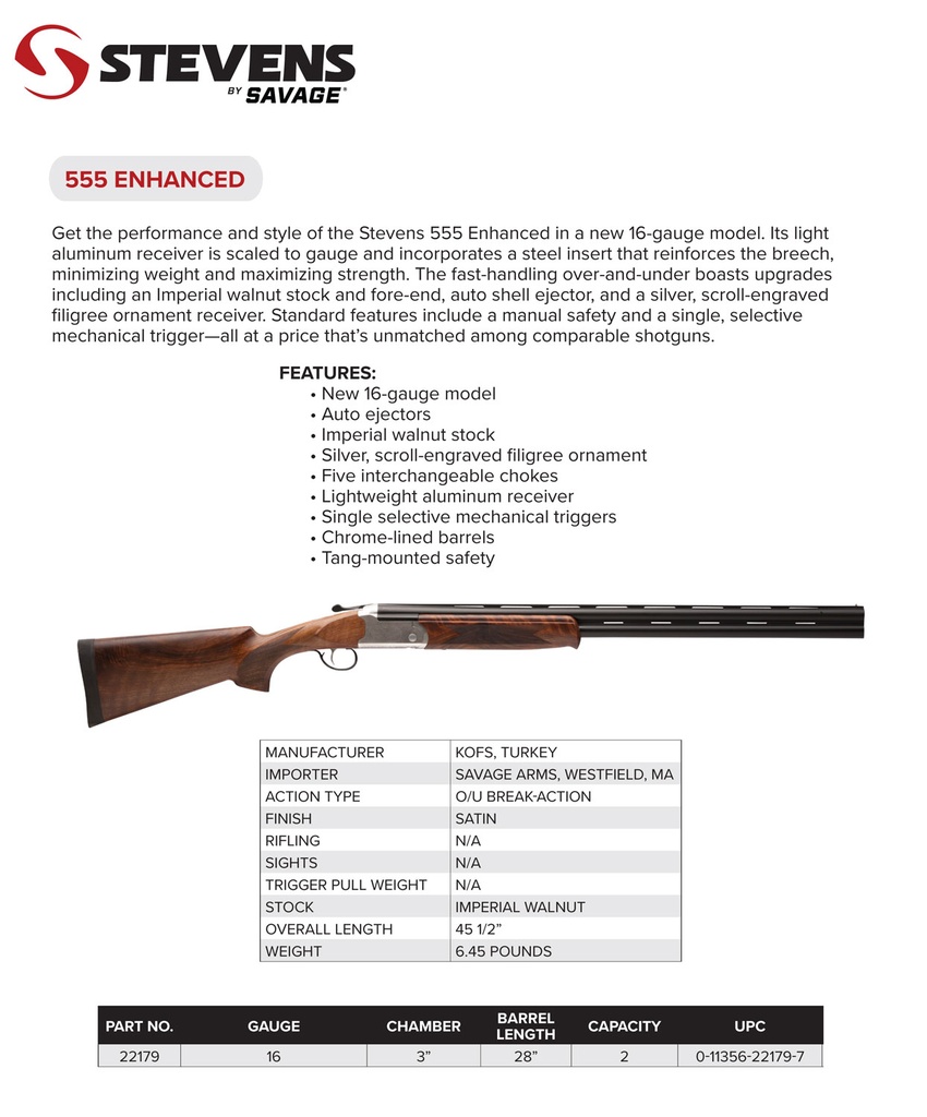 Savage Arms 555 ENHANCED O/U 16/28 ENGRAVD 2