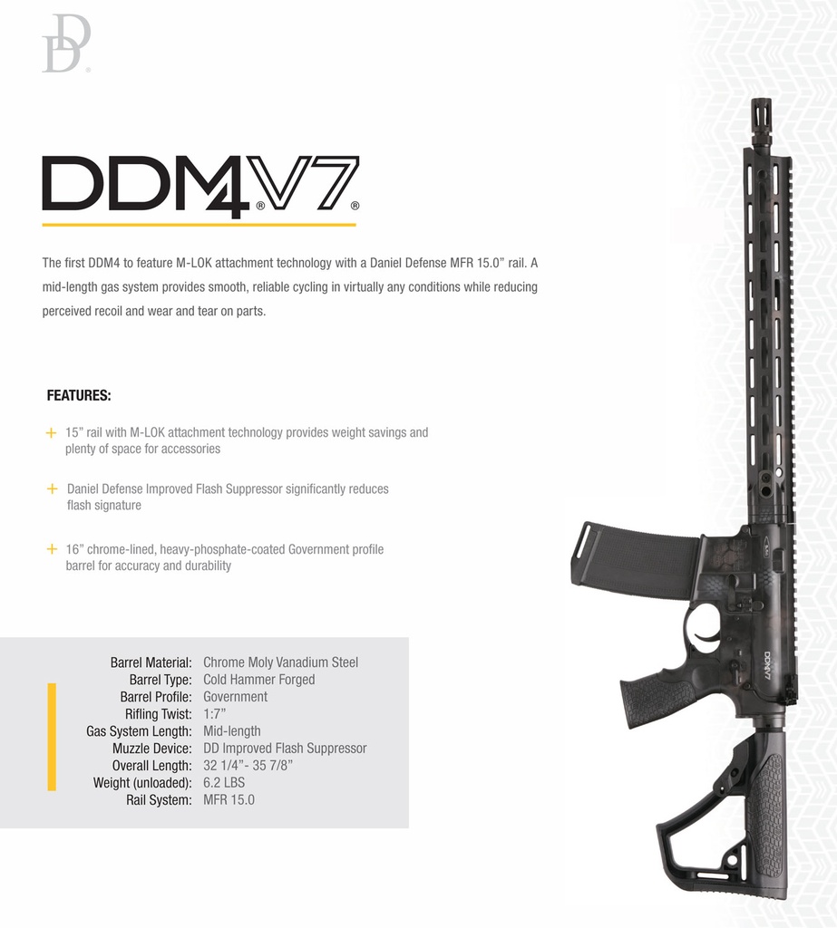 Daniel Defense DDM4 V7 RATTLE CAN 5.56MM 16"# 2