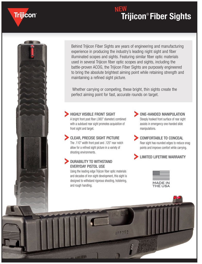Trijicon FIBER SIGHT SET GLOCK 9/40 2
