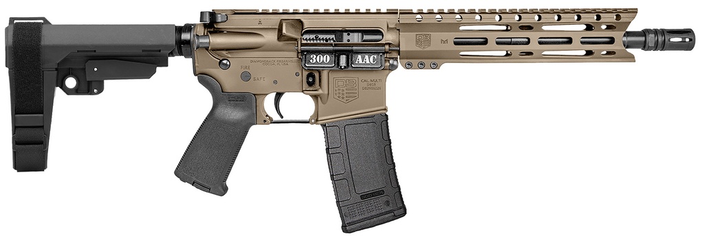 Diamondback Firearms DB-15 PIST 300BLK FDE 10" SBA3 1