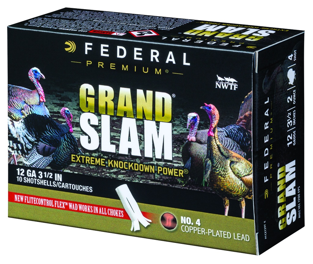 FEDERAL AMMO GRAND SLAM 12GA 3.5 2OZ #4 TKY 10/5 2