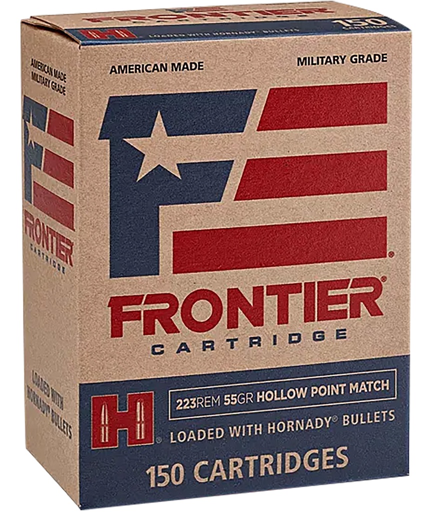 HORNADY FRONTIER 223REM 55GR HOLLOW POINT 150/8 1