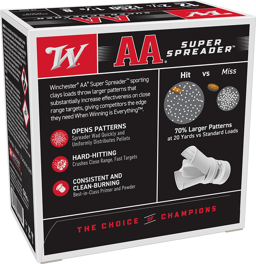 WINCHESTER AMMO AA SPREADER 12GA 2.75 1-1/8OZ #8 25/10 2
