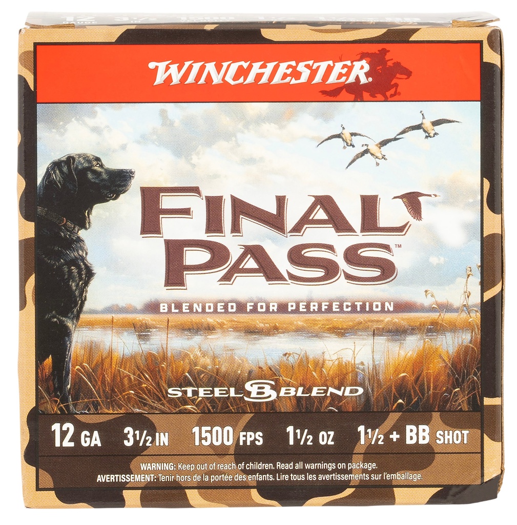WINCHESTER AMMO FINAL PASS 12GA 3.5 1-1/2OZ #BB-1.5 25/10 2